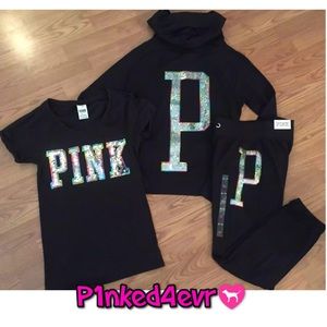 NWT VS PINK 3 Piece Rainbow Bling Set XS